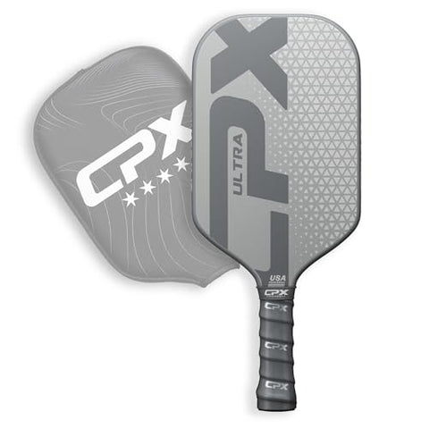 CPX Ultra Series Fiber-Reinforced Friction Surface Pickleball Paddle - 16mm Polypropylene Honeycomb Core, Lightweight for Speed (Titanium)