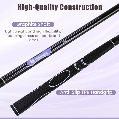 Tangkula 10 Pieces Women's Complete Golf Clubs Set Right Hand, Includes 460cc Alloy #1 Driver & #3 Fairway Wood & #4 Hybrid & #6/#7/#8/#9/#P Irons, Putter, Golf Club Set (Purple)