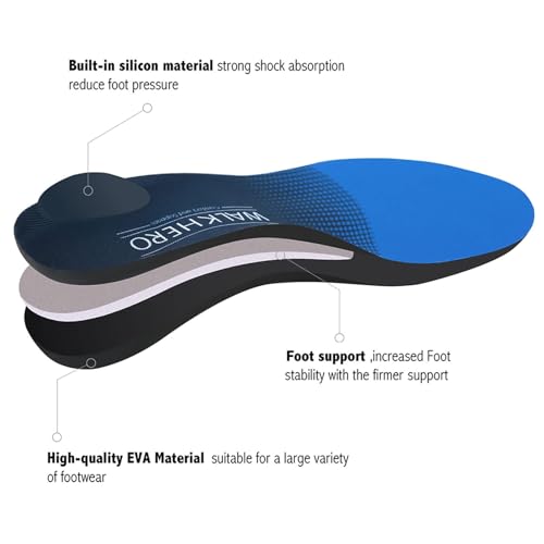 Plantar Fasciitis Insoles for Men Women - Orthotics Inserts, Shoe Insoles Arch Support Flat Feet Inserts Work Boot Insoles for Standing All Day (Mens 9-9 1/2 | Womens 11-11 1/2)