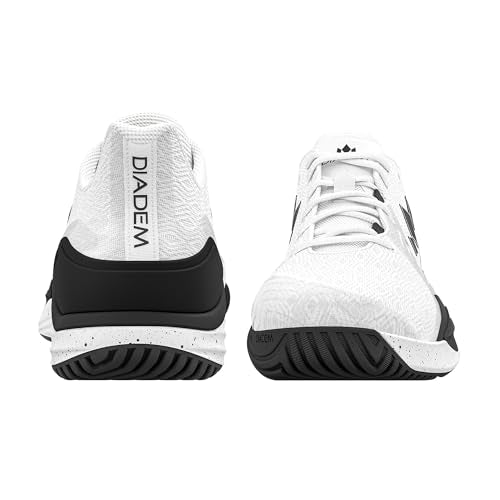 Diadem Court Burst | Men's Pickleball & Tennis Shoes for Stability, Speed, Performance & Comfort, White and Black, US Size M9.5/W11