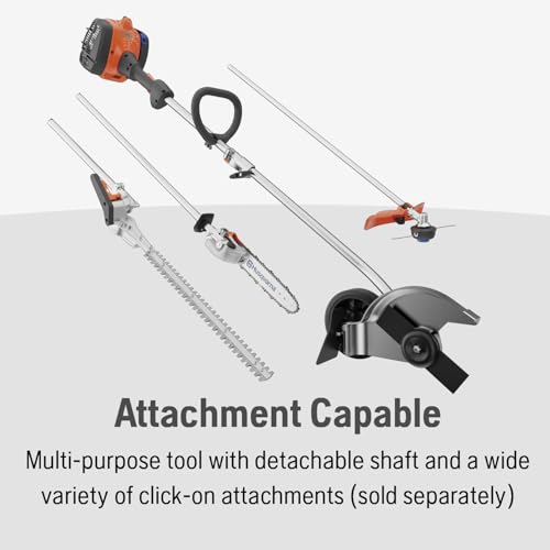 Husqvarna 122LKE Gas Edger, Multi-Purpose Tool with Lawn Edger Attachment, Features 6-Inch Adjustable Wheel and Curved Shaft