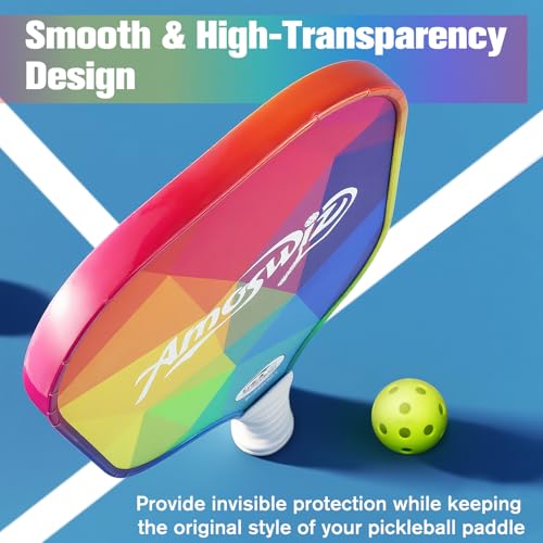 Amoswiz Pickleball Edge Guard Tape, Clear Pickleball Protection Tapes 3 Pcs, No Wrinkling, Suitable for 13MM & 16MM & 20MM Thicknesse Paddles 23MM Width