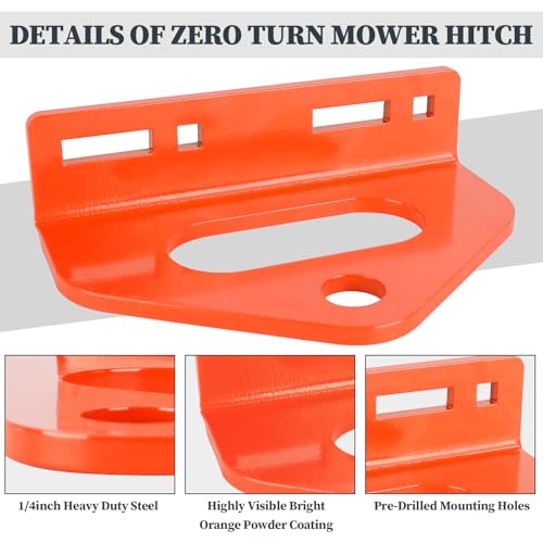 Zero Turn Lawn Mower Trailer Hitch, Riding Mower Trailer Hitch Compatible with Bad Boy Husqvarn Scag Craftsman Cub Cadet, Heavy Duty Steel Golf Cart Hitchs Replacement for Bad Boy Mowers Accessories