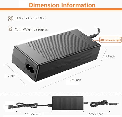 MJPOWER 90W Universal AC Adapter Charger for Portable Power Station 300W to 600W Jackery/Bluetti/Anker/Rockpals/ALLWEI/EnginStar/CHAFON/Powkey/BALDR/Westinghouse Solar Generator Power Supply Cord