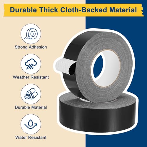 M METERXITY Pickleball Court Tape, 2Inch x 230Ft Outdoor Pickleball Lines, No Residue Court Marking Kit for Temporary/Gym/Tennis/Driveway/Badminton/Backyard/Sport [Black]