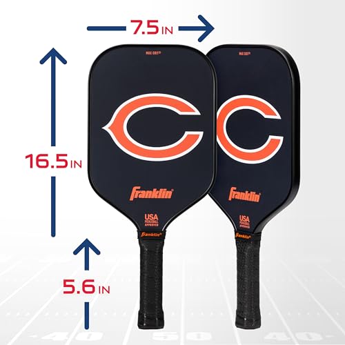 Franklin Sports NFL Chicago Bears Pickleball Paddle - Official NFL Team Rackets - USAP (USAPA) Approved Premium Quality Pickleball Paddles - Authentic Team Logos + Colors