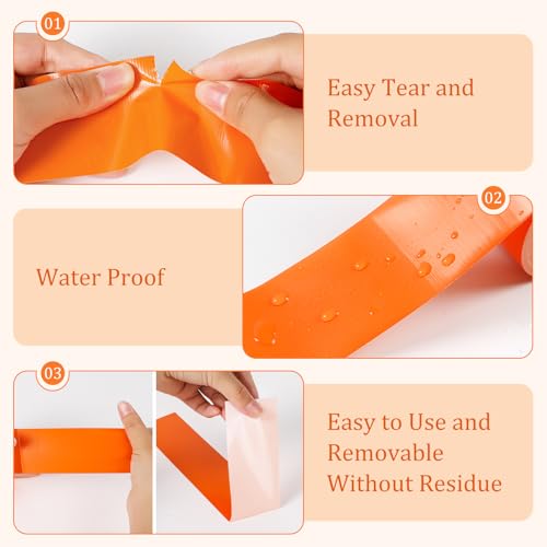 AEXHOT 328FT Pickleball Court Marking Kit Orange Temporary Pickleball Court Lines Tape for Badminton, Tennis, Basketball, Pickleball Court Marking (Orange)