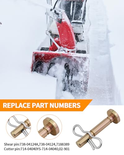10 PCS Pairs Shear Pins and Cotter Pins for Snowblower, Upgraded Shear Pins Replacement Parts for 738-04124 714-04040, Compatible with MTD Craftsman Cub Cad Troy Bilt SnowBlowers