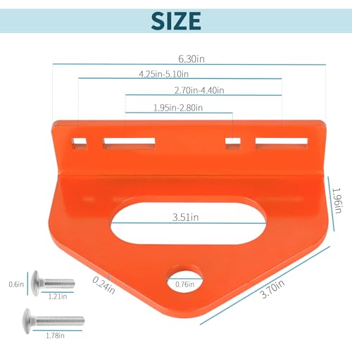 Zero Turn Mower Trailer Tow Hitch 1/4"(6mm) - Heavy Duty Lawn Mower Hitch with 3/4" Hole Center, Adjustable Slot Design, 2 Types of Carriage Bolts - Multi-Functional Trailer Hitch for Lawn Mowers