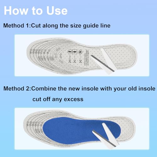 6 Pairs Unisex Breathable Shoe Insoles Inserts Double Layer Latex Foam Perforated Insole Cushioning Walking Comfort Replaceable Insoles for Men 5-11 Woman 2-8(Black, White, Brown)