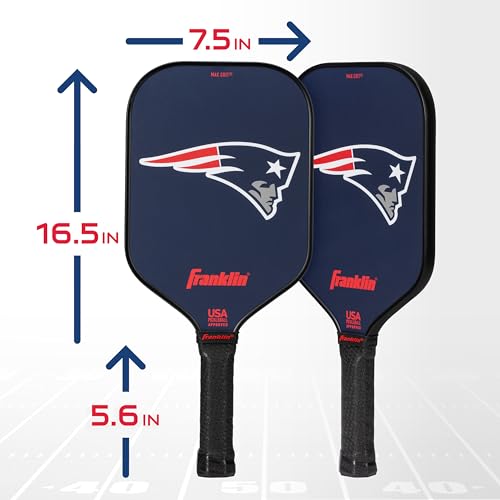Franklin Sports New England Patriots Pickleball Paddle - Pickleball X - Polypropylene Core, Team Logo - NFL Official Licensed Product