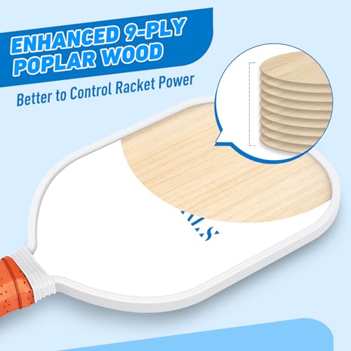 Pickleball Paddles,USAPA Approved Pickleball Paddles Set Premium Pickleball Paddle, 4 Pickleball Balls & 1 Carry Bag Gifts for Women Men Beginners to Pros Players