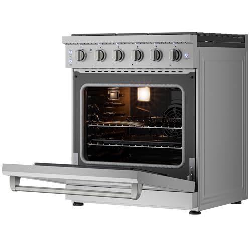 Empava ProStyle 30" Gas Range: True Convection, 18K BTU Power Burner & 4.55 Cu. Ft.Oven, Freestanding/Slide-in Stainless Steel Stove, CSA Certified