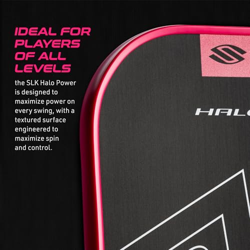 Selkirk Sport SLK Halo Power MAX Pickleball Paddle | Raw Carbon Fiber Pickleball Paddles with a Rev-Core Power Polymer Core | Designed for Ultimate Spin & Consistency | Pink