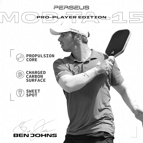 JOOLA Perseus MOD TA 15 Pro Player Edition Pickleball Paddle - Gen 3 Propulsion Honeycomb Core & Charged Carbon Surface Technology - Carbon Fiber Pickleball Paddle - More Power & Spin