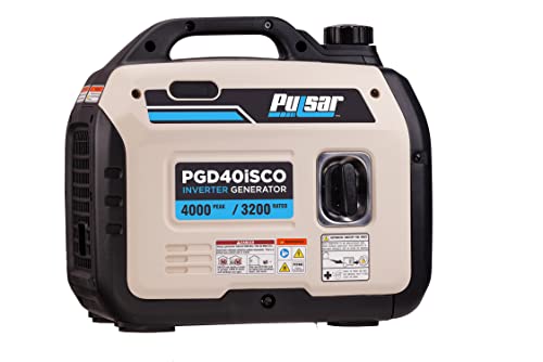 Pulsar PGD40ISCO Ultra Light Quiet 4000W Portable Gas Inverter Generator, white