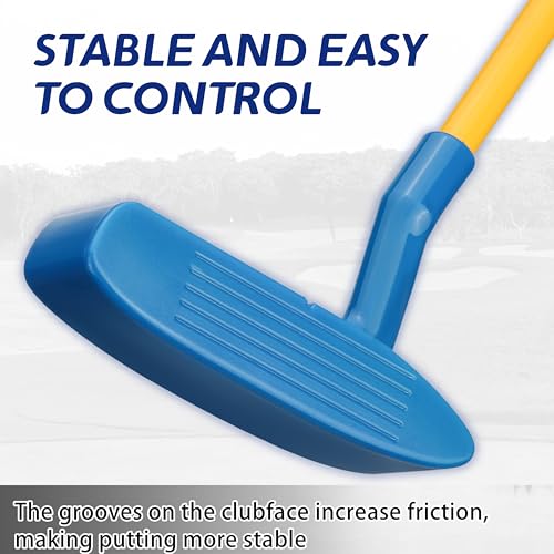 PGM Children's Golf Club Set - Can Hit Real Balls, 3 Pieces Clubs Includes Wood, Iron, and Putter, Great for Beginner Boys and Girls, Instructional Training Set