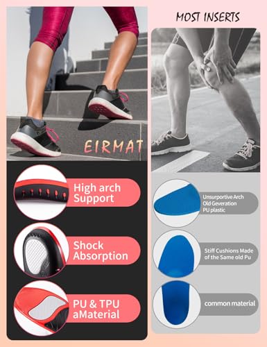 Arch Support Shoe Inserts: Plantar Fasciitis Relief for Women – Shock Absorbing Orthotic Insoles– Comfort for High Arches & Flat Feet(1 Pairs-S-Pink)