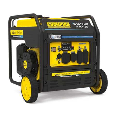 Champion Power Equipment 9000-Watt Electric Start Home Backup Portable Open Frame Inverter Generator with Quiet Technology and CO Shield