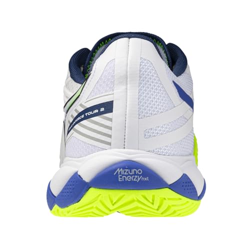 Mizuno Wave Enforce Tour 2 All Court Men's Racquet Sports Shoe, White-Dazzling Blue, US Mens 10.5