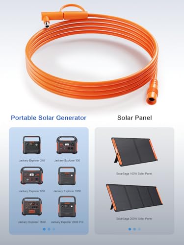 UCANUUP 16.4 FT / 5 Meter 14AWG DC Extension Cable for Solar Panel Compatible with Jackery SolarSaga 100W/200W Solar Panel for Jackery Portable Power Station