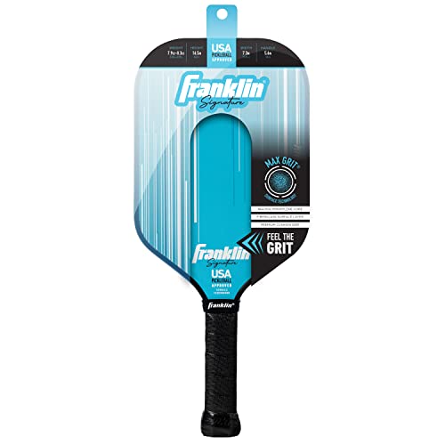 Franklin Sports Pro Pickleball Paddles - Signature Series Pro Paddle with MaxGrit Surface - USA Pickleball (USAPA) Tournament Approved - 16mm Polypropylene Core - Blue