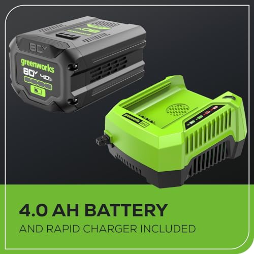 Greenworks 80V (750 CFM / 180 MPH) Brushless Backpack Leaf Blower, Variable Speed for Large Properties, Dislodge Gravel from driveways or Packed Snow from walkways, Includes 4.0Ah Battery and Charger