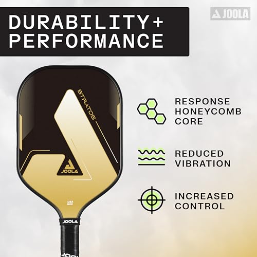 JOOLA Stratos Pickleball Paddle – Reinforced Fiberglass Surface, Honeycomb Polypropylene Core, USAPA Approved, Durable & Beginner-Friendly Pickleball Racket with Comfortable Grip