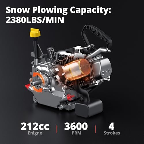 AMERISUN 26-Inch 2-Stage Gas Snow Blower with 212cc Engine, Self-Propelled Snow Thrower with 120V Electric & Recoil Start, Heavy-Duty 26" Clearing Width, 20" Intake Height, 180° Chute Rotation