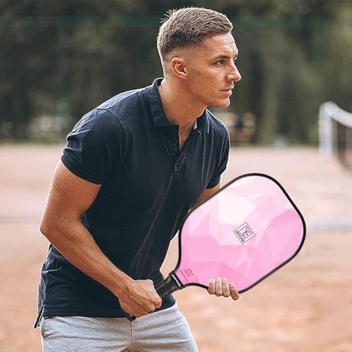 YC DGYCASI Pickleball Paddles Set of 2, 2026 USAPA Approved Fiberglass Pickleball Set, Lightweight Pickle Ball Rackets 2 Pack, 2 Outdoor Pickleball Balls, 2 Indoor Balls, 1 Bag, Pink