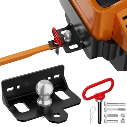 Upgraded Zero Turn Lawn Mower Hitch with 2" Hitch Ball & Hitch Pin, 6mm Thicker Heavy Duty Steel Bolt On Trailer Hitch, Compatible with Many Models Lawn Mower, Tractor, Trailer, Golf Cart, ATV Etc.