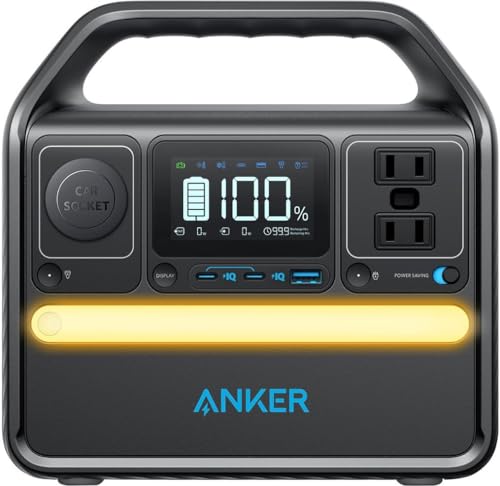 Anker 522 Portable Power Station, 299Wh Solar Generator (Solar Panel Optional), LiFePO4 Battery Pack, 300W (Peak 600W) PowerHouse, 6 Ports, 2 AC Outlets, 60W/20W USB-C PD Ports, LED for Camping and RV