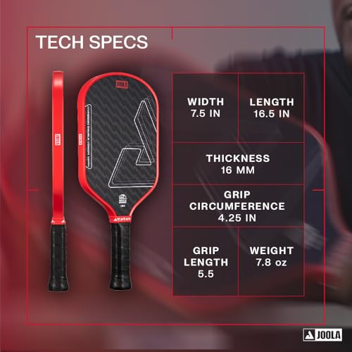 Hyperion Double Vision 16mm Pickleball Paddle - Signature Paddle Shape - Aramid Surface for Softer Responsive Touch - SK Film for Reduce Vibration - USAP Approved - NFC Chip Enabled