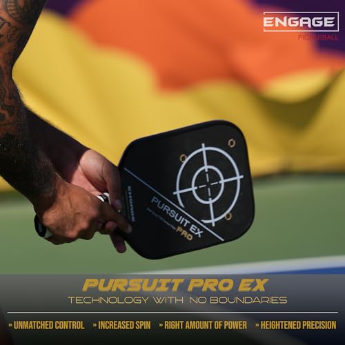 Engage Pursuit Pro EX Pickleball Paddle – Widebody Shape, Raw T700 Toray Carbon Fiber Face, 13mm Control Pro “Black” Core (Alpine Lime, Lite (7.5-7.8oz))
