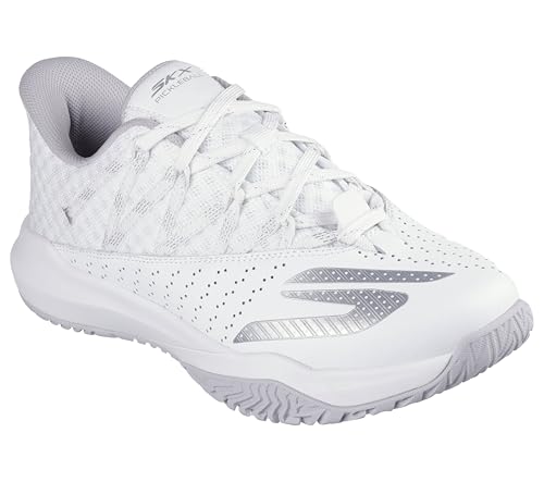 Skechers Women's Viper Court Rally Pickleball Sneaker, White, 8