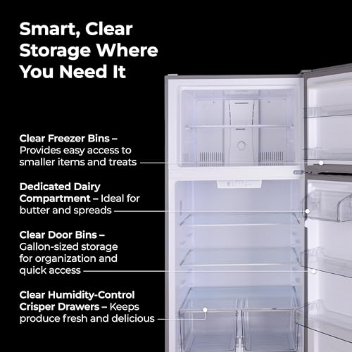 Kenmore 33 in. 20.5 cu. ft. Capacity Refrigerator/Freezer with Full-Width Adjustable Glass Shelving, Humidity Control Crispers, ENERGY STAR Certified, Fingerprint Resistant Stainless Steel
