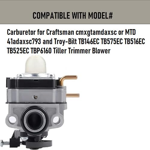 WS4200 Carburetor Compatible for 2018 Craftsman WS410 30cc 4 Cycle Gas Trimmer Craftsman cmxgtamdaxsc MTD 41adaxsc793 Replace 751-16046-4