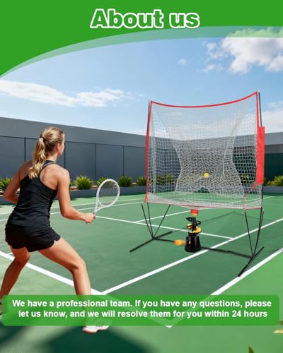 Portable Tennis & Baseball Ball Recovery System Net, 6 x 7ft Portable Polyester Mesh and Fiberglass Frame, Collapsible Pickleball Trainer for Indoor/Outdoor