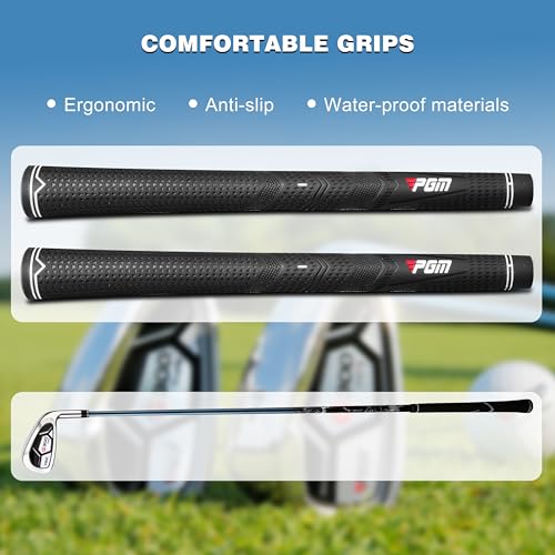 PGM 7 Piece Men’s Golf Iron Set for Right Handed, Forgiving Design Sets with Graphite Shaft and Easy Control Grip Include Golf Club Iron 5 to 9 PW SW