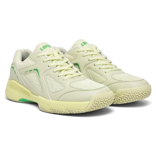 LEFUS Women's Pickleball Shoes - AMZ-P601, Non-Slip, Cushioning, Anti-Torque, Breathable Court Shoes (P601 Lemon, 8.5)