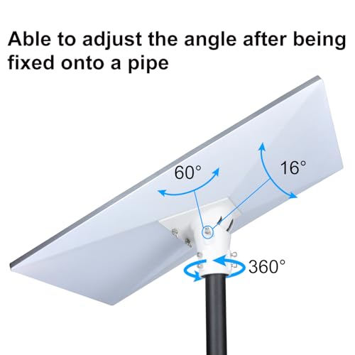 PowGrow Pipe Adapter Pole Mount for Starlink Gen 3, Adjustable Pole Mount Adapter Kit for Starlink Standard Dish V3, Aluminum Alloy, White