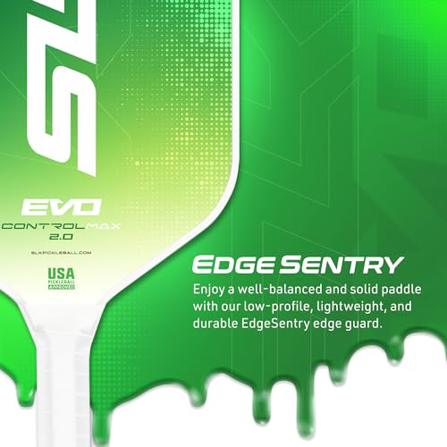 Selkirk Sport SLK Evo Control MAX Pickleball Paddle | G8 Power Carbon Fiber Pickleball Paddle Face with Spinflex Surface and Rev-Control Polymer Core | Control Green Max