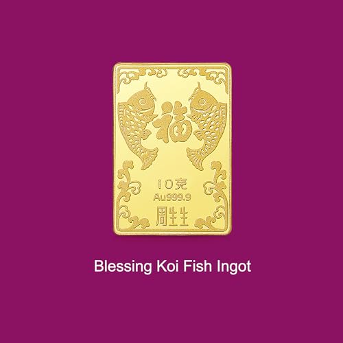 Chow Sang Sang 999.9 24K Solid Gold Price-by-Weight Gold Koi Fish Ingot for Women and Men (10 Grams, 0.35 Oz)