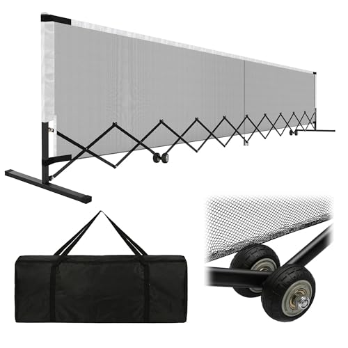 Inracity Retractable Pickleball Net with Wheels, Portable Pickleball Net Indoor/Outdoor with Heavy-Duty Metal Frame, Free Assembly, 22FT Pickle Ball Nets with Carry Bag for Driveway Backyards Garages