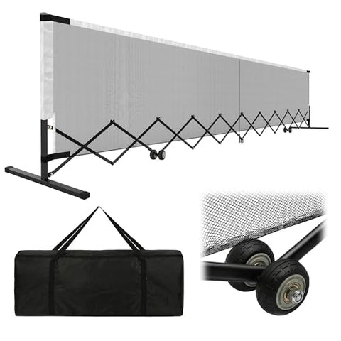 Inracity Retractable Pickleball Net with Wheels, Portable Pickleball Net Indoor/Outdoor with Heavy-Duty Metal Frame, Free Assembly, 22FT Pickle Ball Nets with Carry Bag for Driveway Backyards Garages