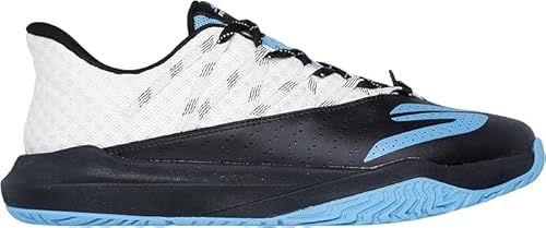 Skechers Men's Viper Court Rally Sneaker, White/Black/Blue, 10.5 M US