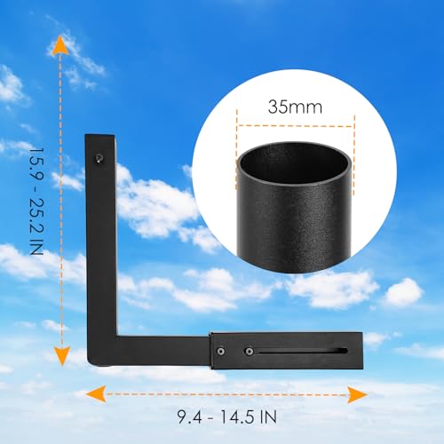 Bloazzup Starlink Mount, Adjustable Starlink Wall Mount Gen 3 with Telescoping Support Arm, Rustproof, Weatherproof for Concrete Walls and Wood Walls, Easy Installation Black