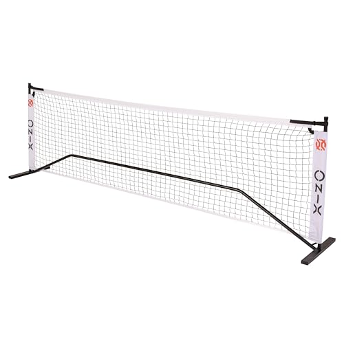 Onix Pickleball 2-in-1 Regulation-Size Portable Net and Practice Net Set Includes Carrying Case with Wheels,White