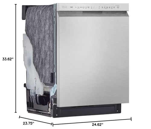 LG 24″ QuadWash™ Front Control Built‑in Dishwasher LDFN4542S – EasyRack™ Plus, 3rd Rack, Fingerprint‑Resistant Stainless Steel
