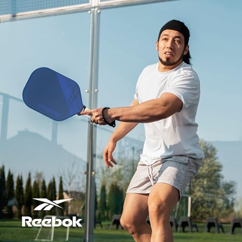 Reebok - Pickleball Set for 2 Players, Fiberglass Power Paddles with 13mm Polypropylene Core, Comfort Grip Handles, Aero Flight Balls, Ideal for Sports and Enthusiasts
